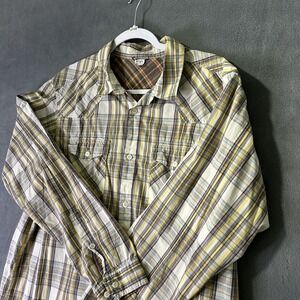 Patagonia Ripstop Plaid Shirt Mens L Organic Cotton Western Outdoor Hiking